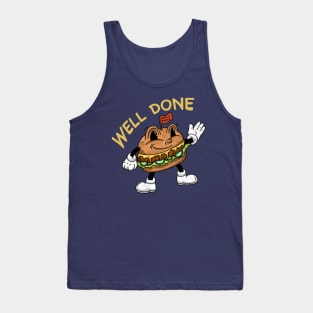 Vintage hamburger cartoon mascot Tank Top